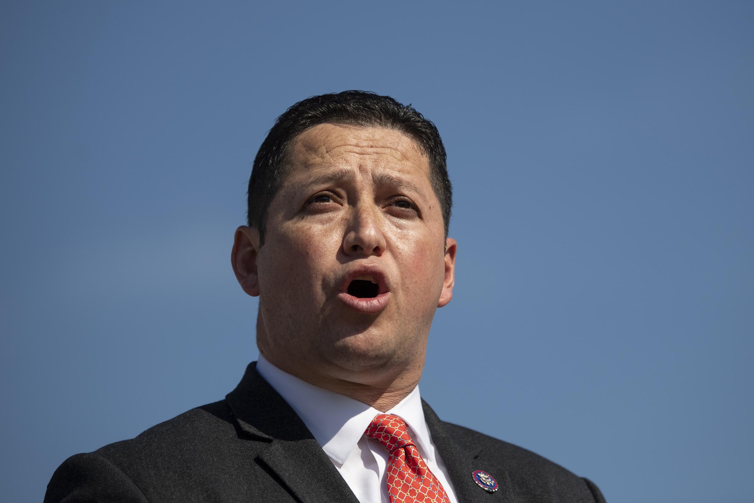 Rep. Tony Gonzales speaks during a news conference about the situation at the United States southern border in Washington on March 11, 2021 | Source: Getty Images