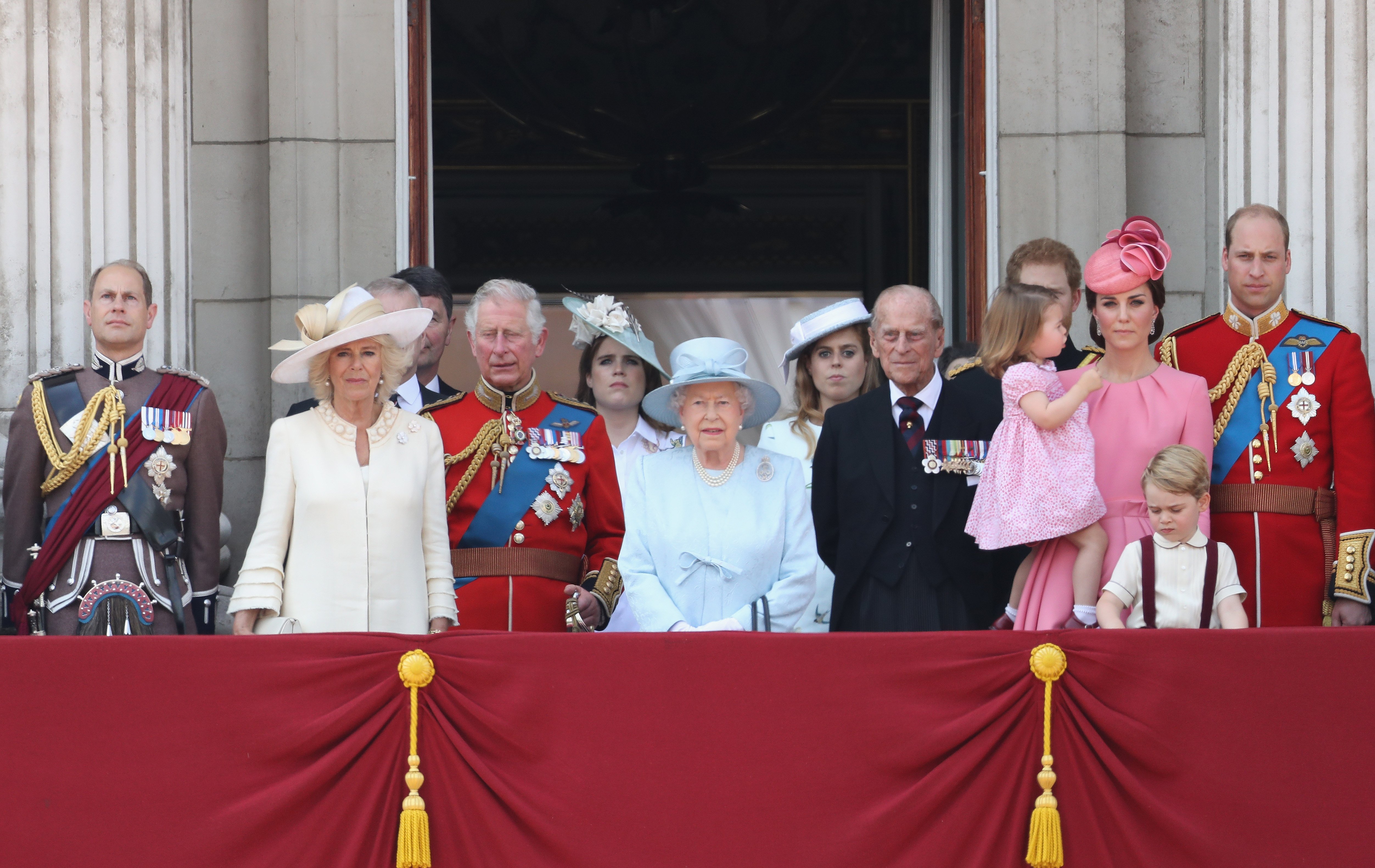 The Royal family at Buckingham Palace in 2017. | Source: Getty Images