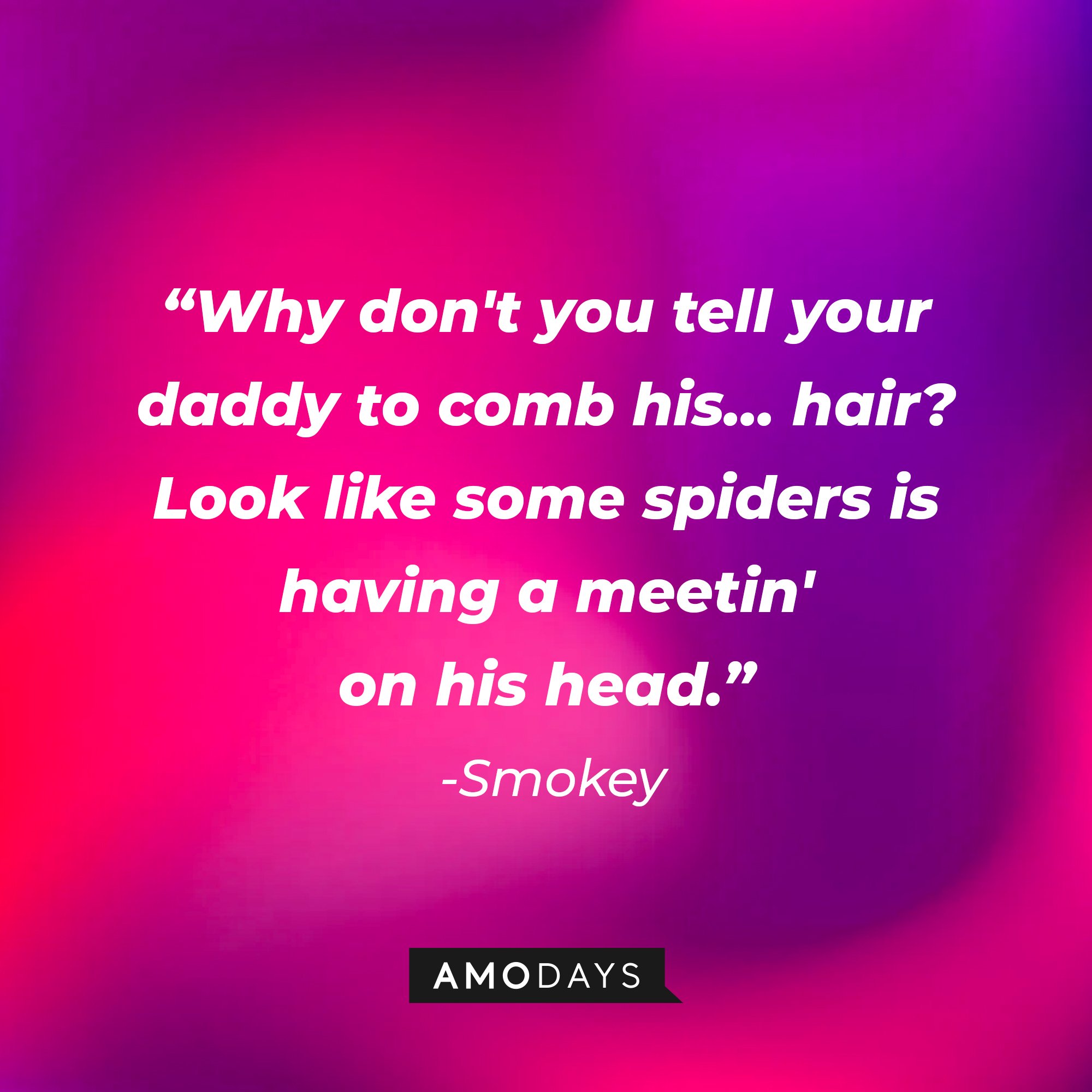 Smokeys’ quote: "Why don't you tell your daddy to comb his… hair? Look like some spiders is having a meetin' on his head." | Image: AmoDays