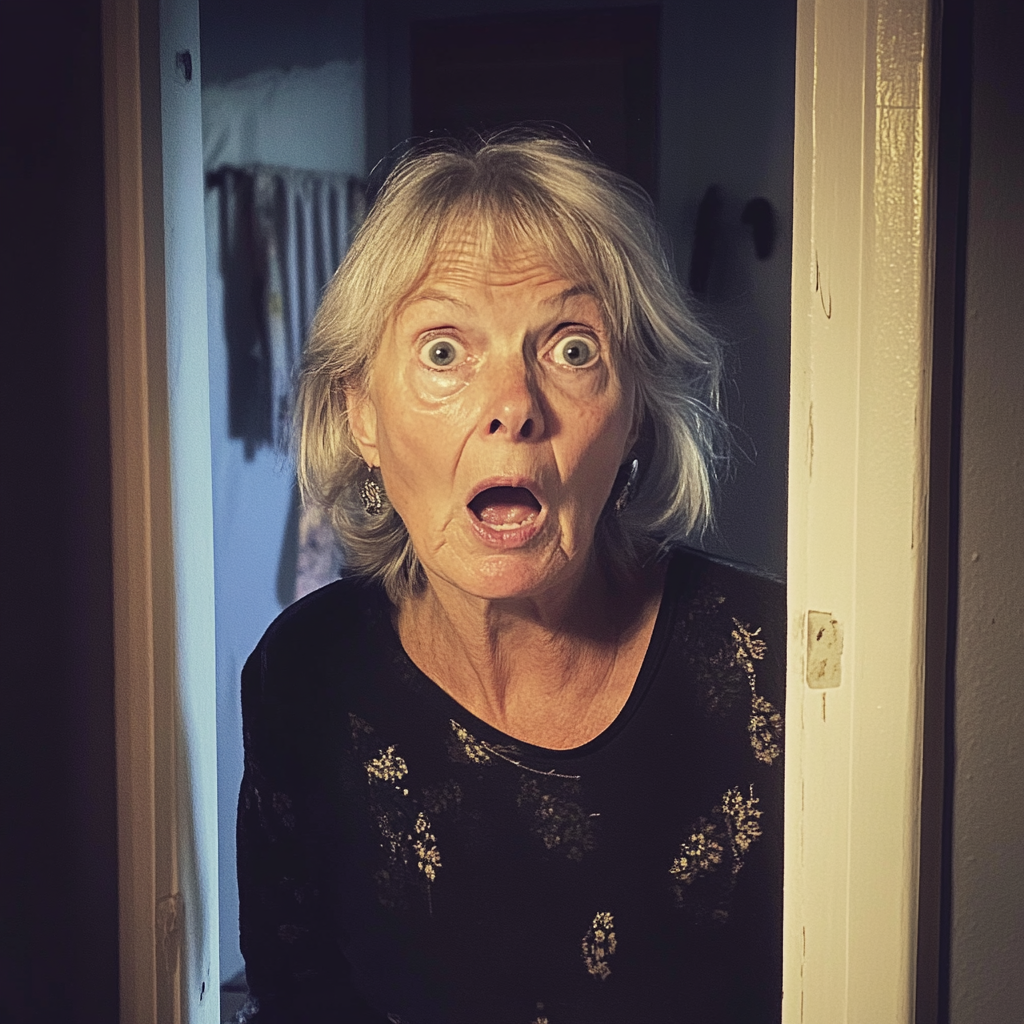 A shocked older woman | Source: Midjourney