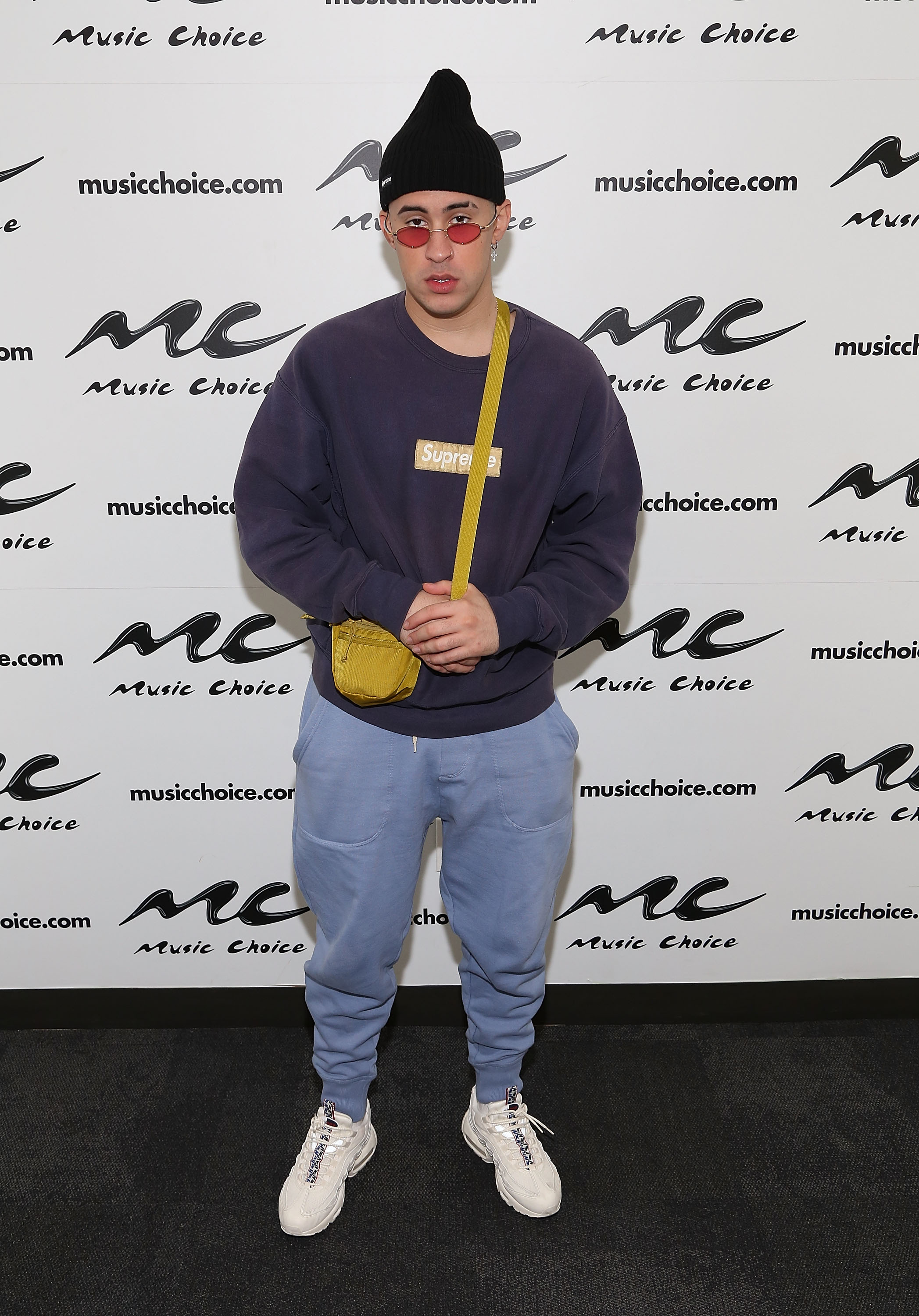 Bad Bunny visits Music Choice in New York City on March 1, 2018. | Source: Getty Images