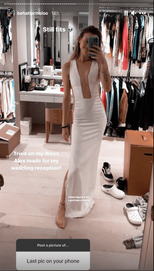 Behati Prinsloo wearing a white Alexander Wang gown | Photo: Instagram / behatiprinsloo