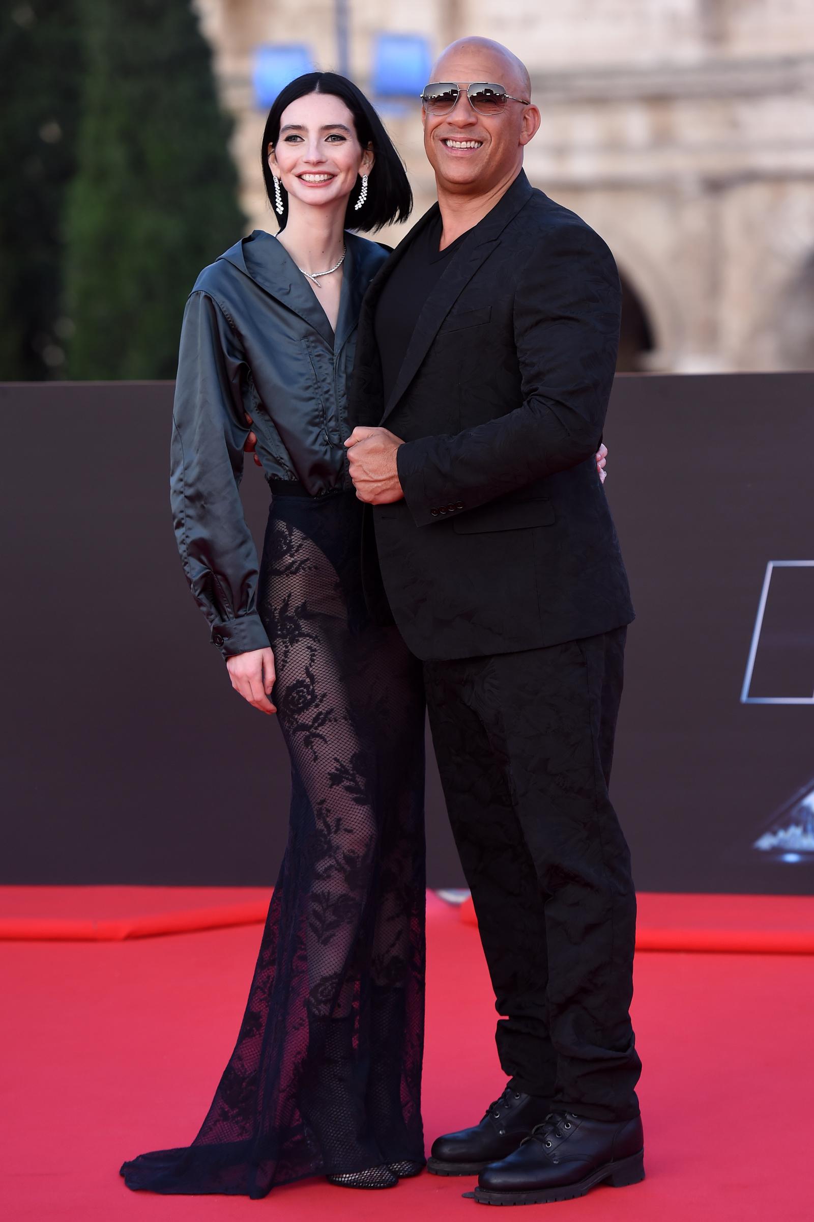 Meadow Walker and Vin Diesel attend the "Fast X" Premiere at Colosseo on May 12, 2023 in Rome, Italy. | Source: Getty Images
