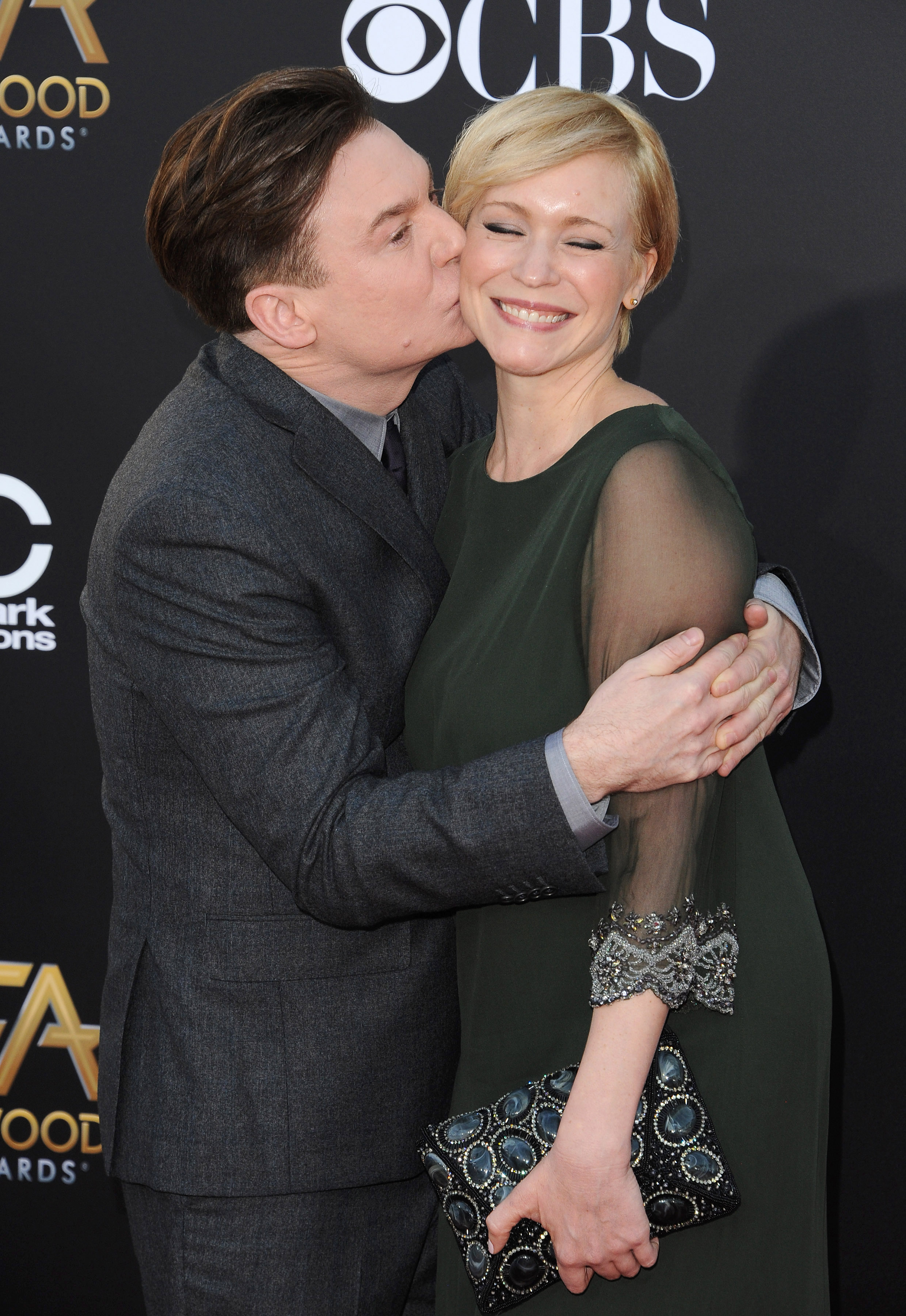 Mike Myers and wife Kelly Tisdale arrive at the 18th Annual Hollywood Film Awards on November 14, 2014 in Hollywood, California | Source: Getty Images.