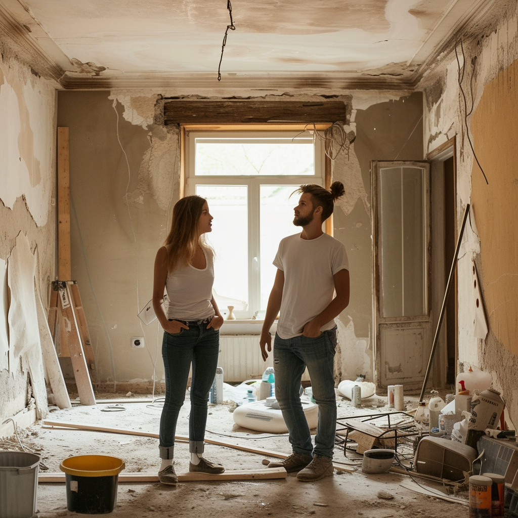 A couple doing home renovations | Source: Midjourney