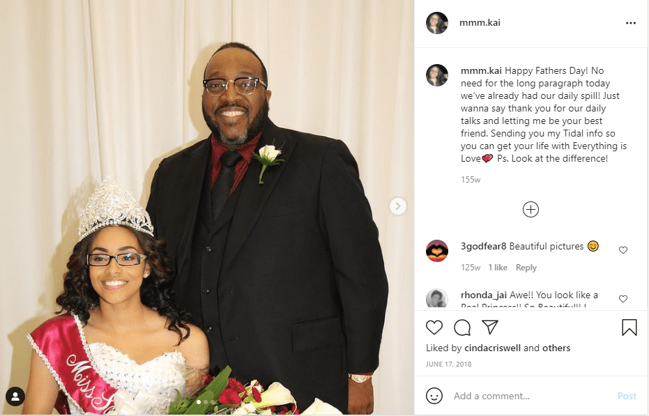 Bishop Marvin Sapp's daughter Mikaila wishing him a happy Father's Day | Photo: Instagram/mmm.kai