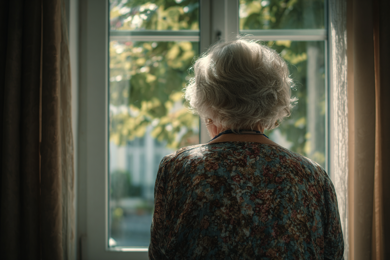 An older woman standing near a window | Source: Midjourney