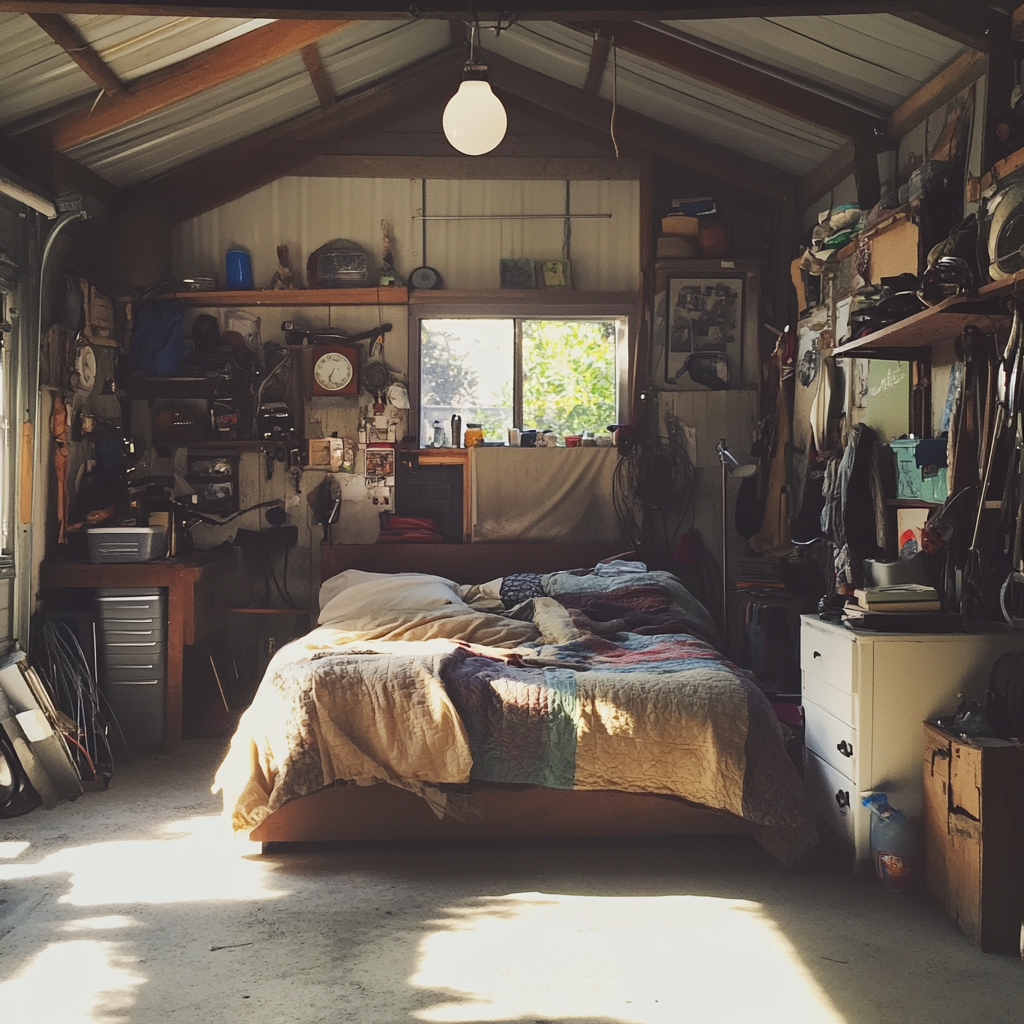 A garage converted into a bedroom | Source: Midjourney