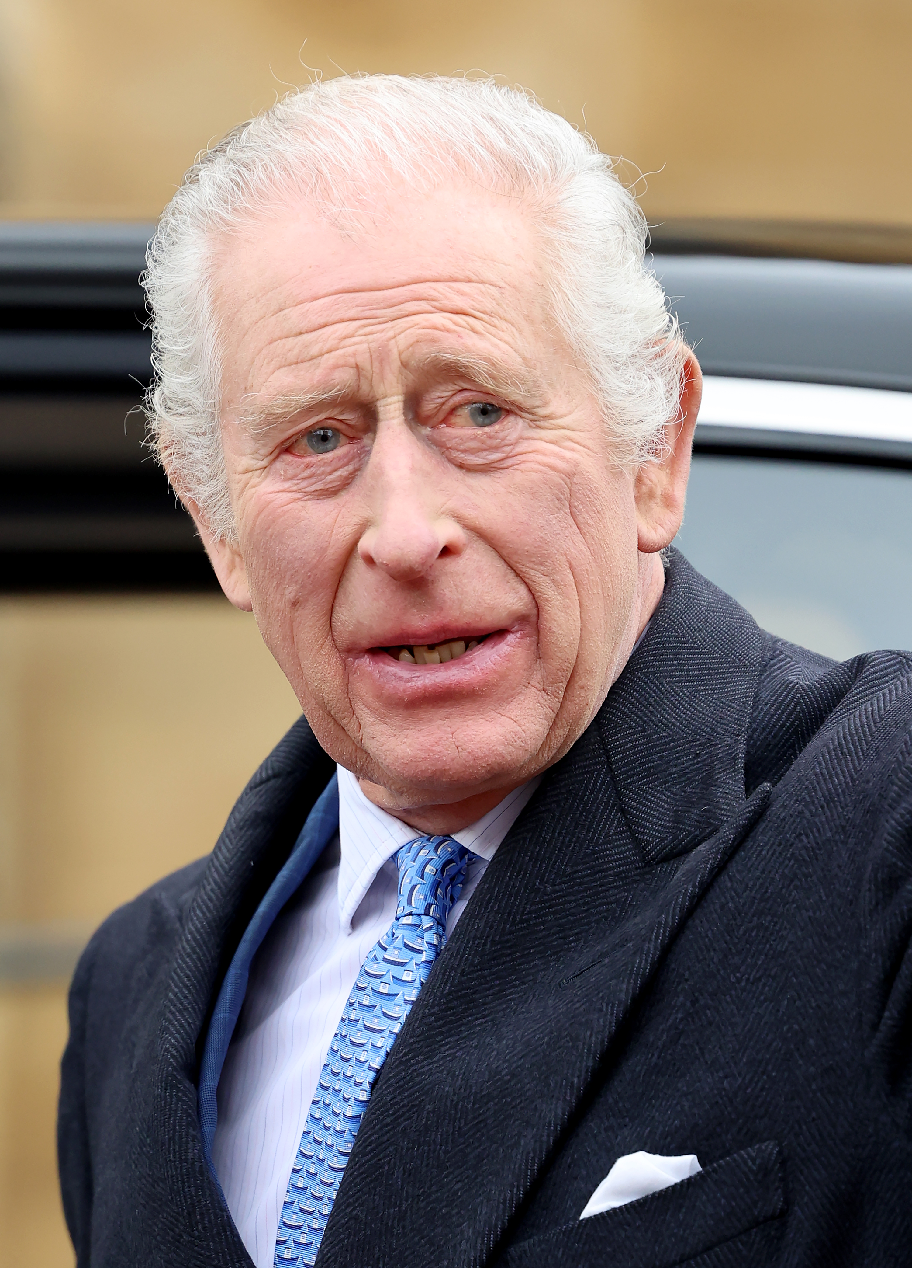 King Charles III leaves the Easter Mattins Service at Windsor Castle on March 31, 2024 in Windsor, England. | Source: Getty Images
