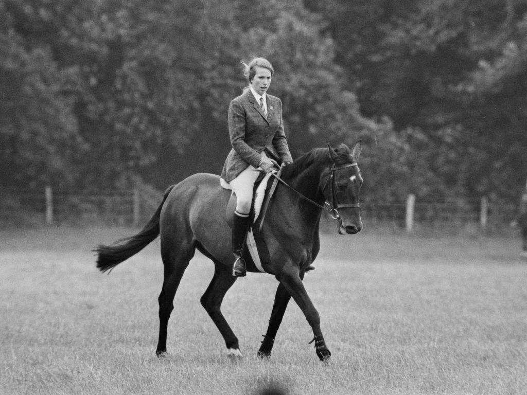Princess Anne on horse Purple Star at Eridge Horse Trials, Kent, 3rd August 1968. | Source: Getty Images.