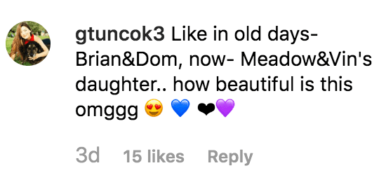 Fan's react to Meadow Walker's picture with Vin Diesel's daughter | Source: instagram.com/meadowwalker