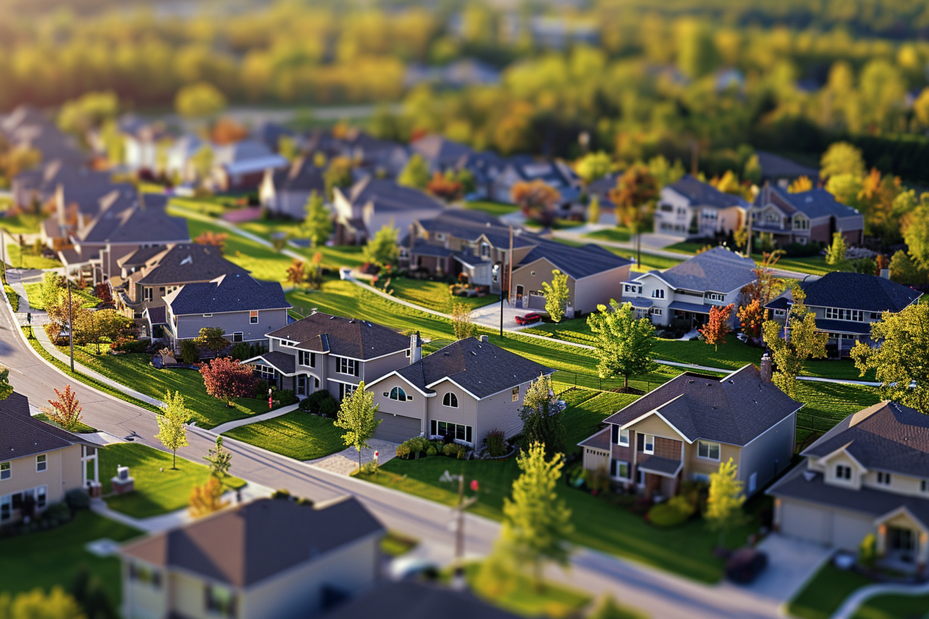 Drone view of a close-knit neighborhood | Source: Midjourney