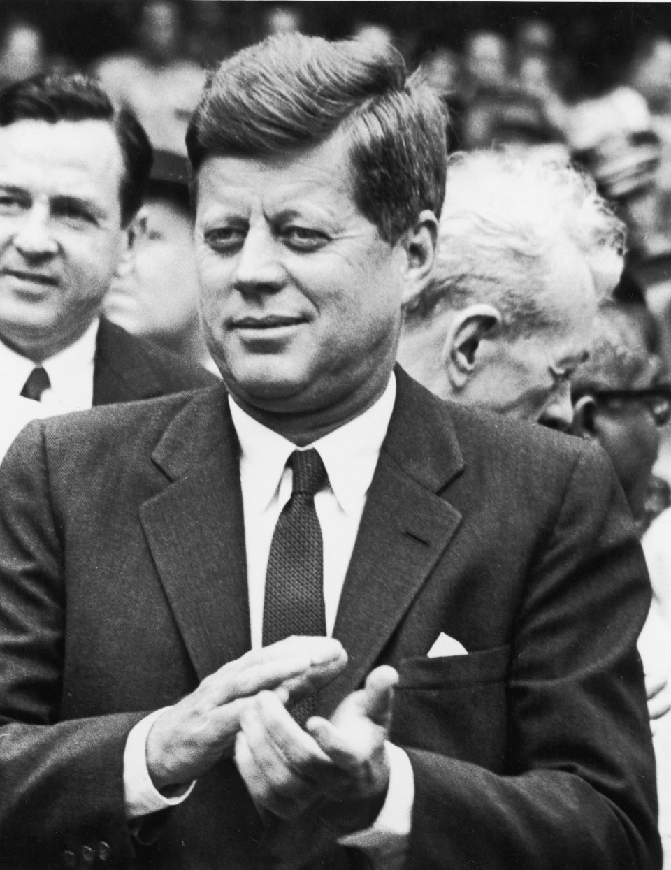 US President John F. Kennedy (1917 - 1963) applauds during a Washington Senators baseball game, Washington DC, early 1960s | Photo: Getty Images