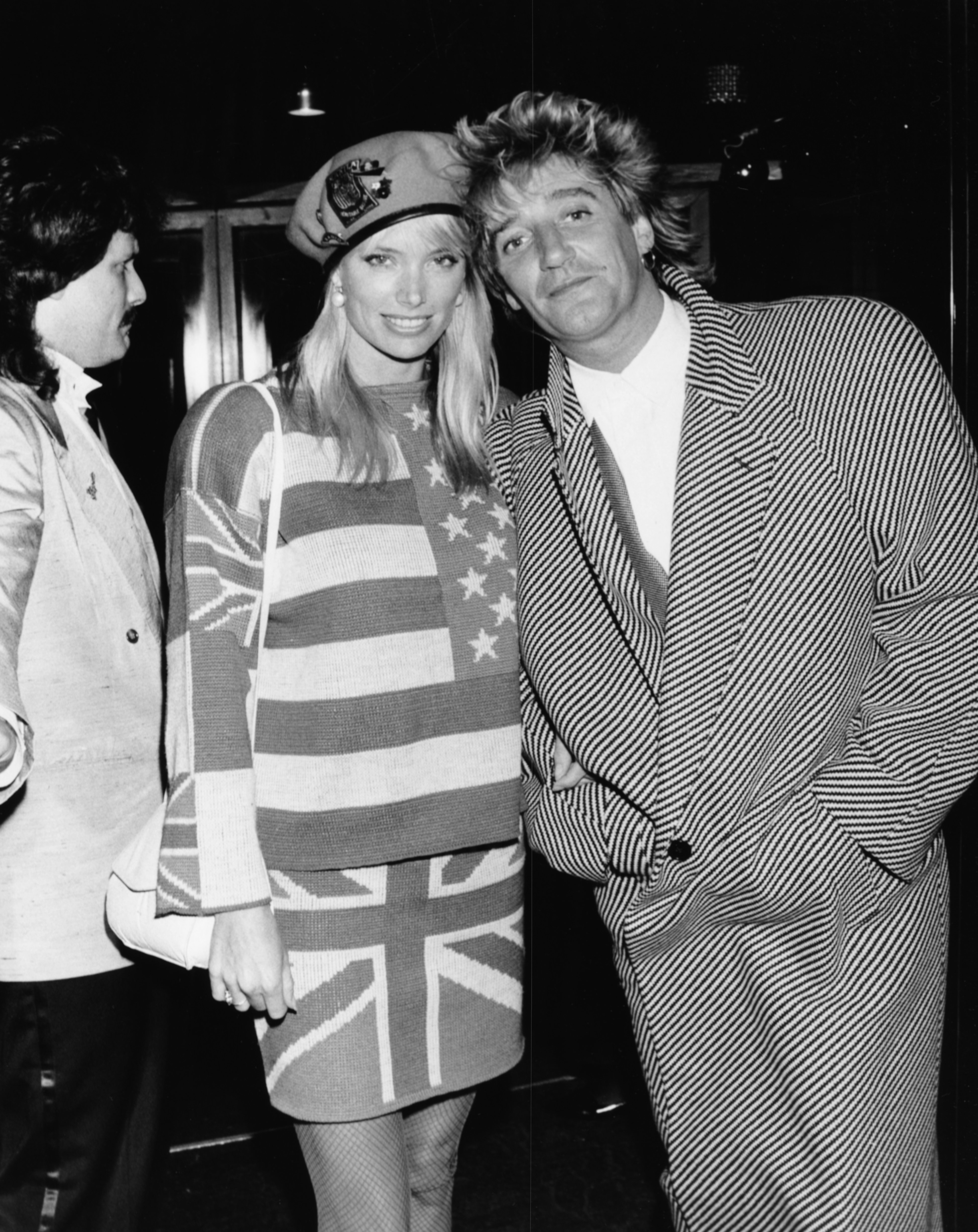 Rod Stewart and model Kelly Emberg at Stringfellows nightclub in London, September 18th 1986 | Photo: GettyImages