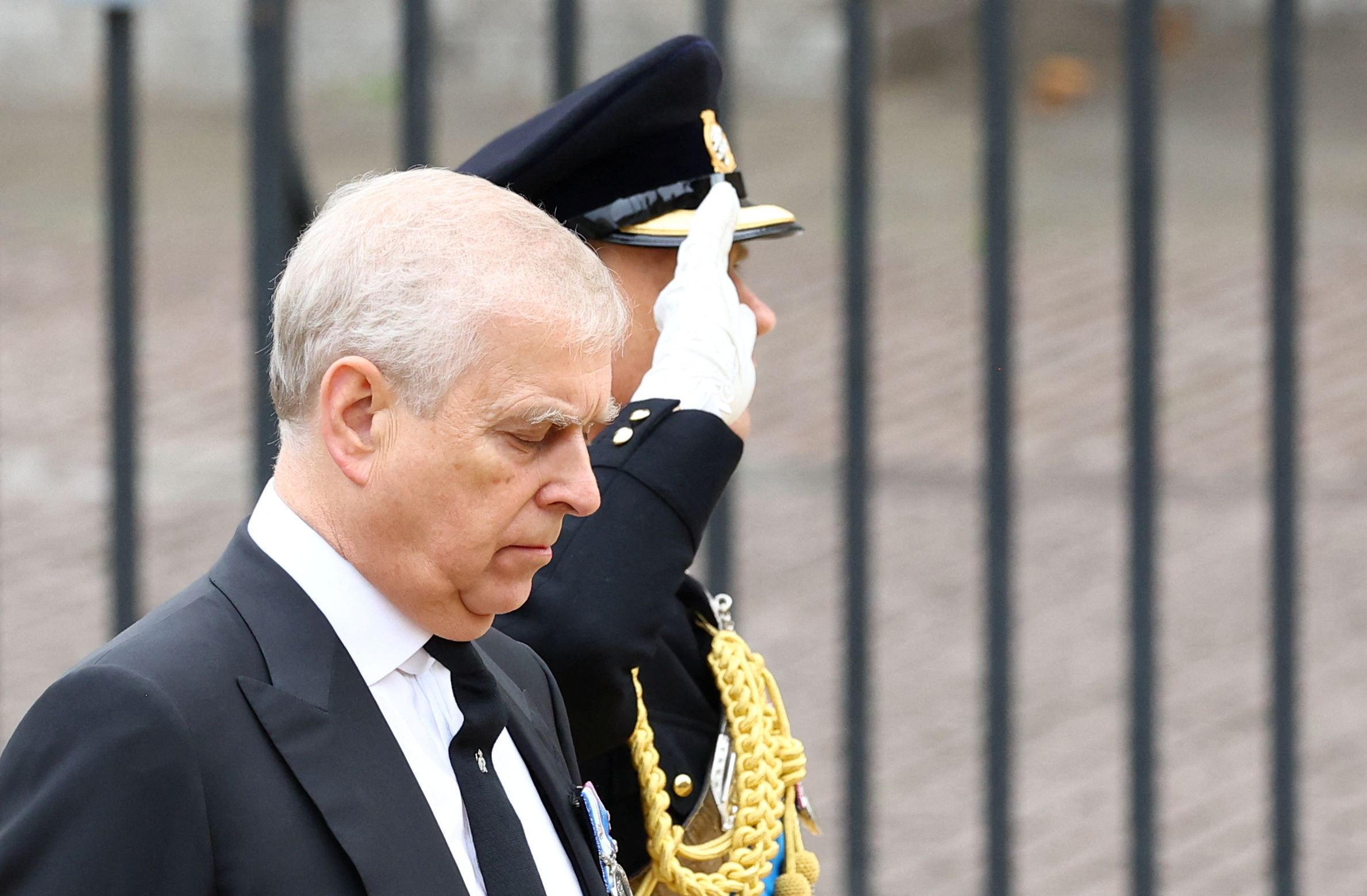 Andrew Mountbatten-Windsor at the state funeral and burial of Queen Elizabeth at Westminster Abbey on September 19, 2022, in London, England. | Source: Getty Images