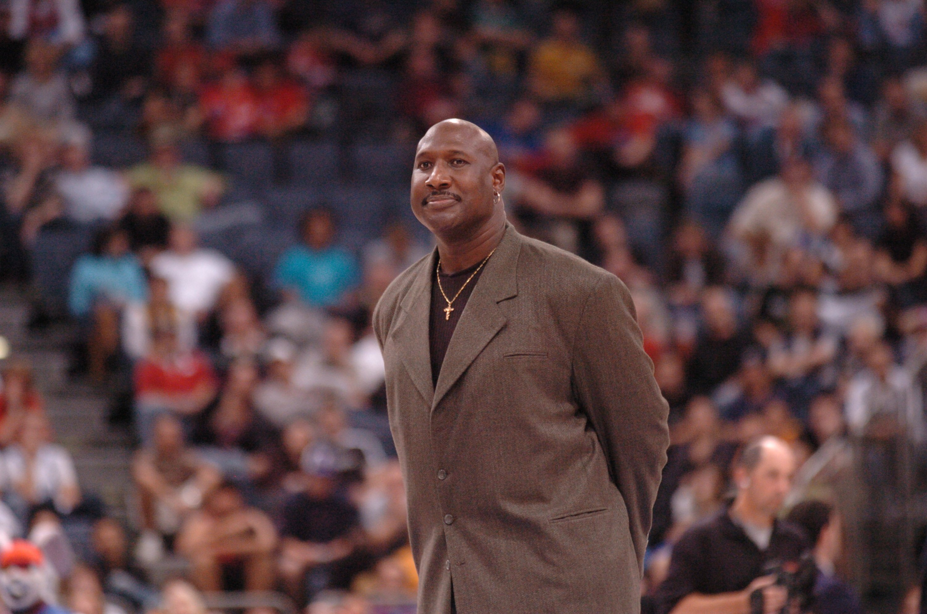 Darryl Dawkins gets introduced to the crowd during the NBA Europe Live Tour presented by EA Sports on October 10, 2006