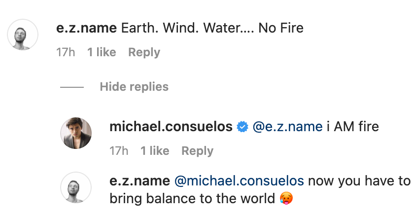 Comments under Michael Consuelos's Instagram post from March 23, 2023. | Source: Instagram.com/michael.consuelos
