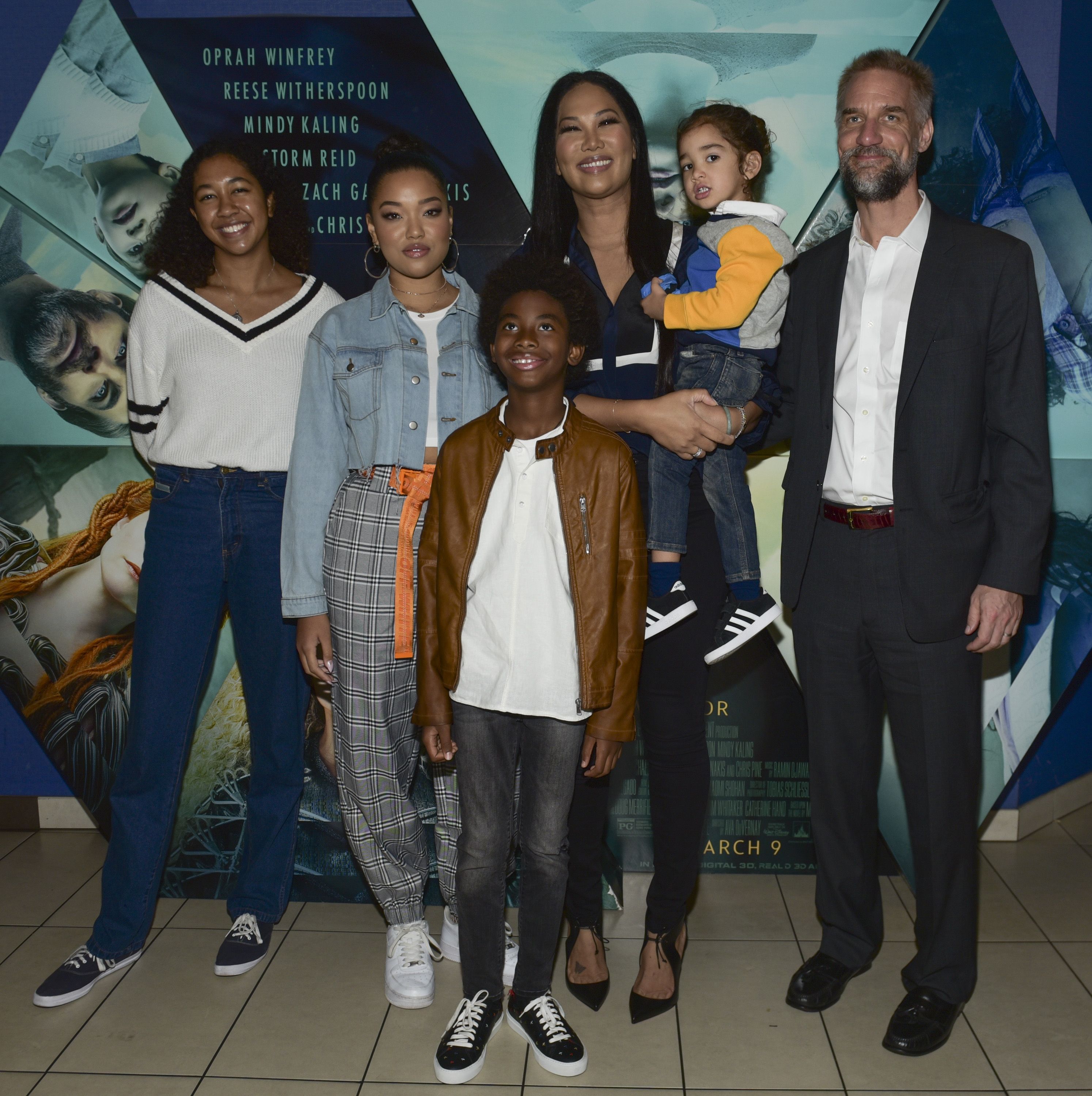 Aoki Lee Simmons, Ming Lee Simmons, Kenzo Lee Hounsou, Wolf Lee Leissner, Kimora Lee Simmons, and Tim Leissner Host Special Screening Of "A Wrinkle In Time"| Photo: Getty Images
