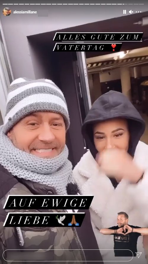 Screenshot der Instagram-Story von Willi Herren's Tochter Alessia | Quelle: Instagram/alessiamillane