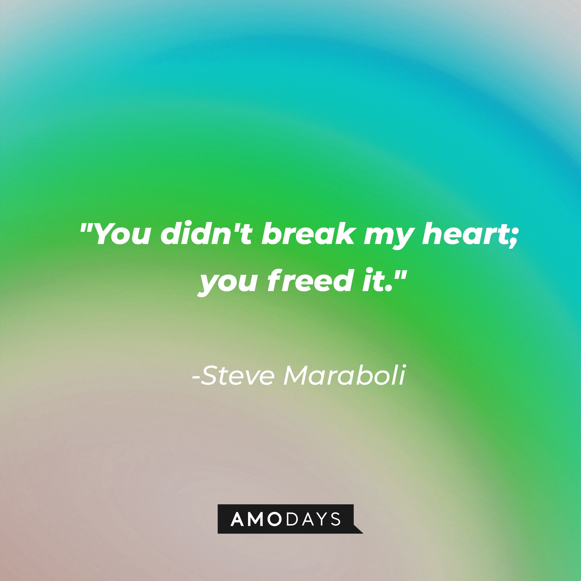 Steve Maraboli's quote: "You didn't break my heart; you freed it." | Image: AmoDays