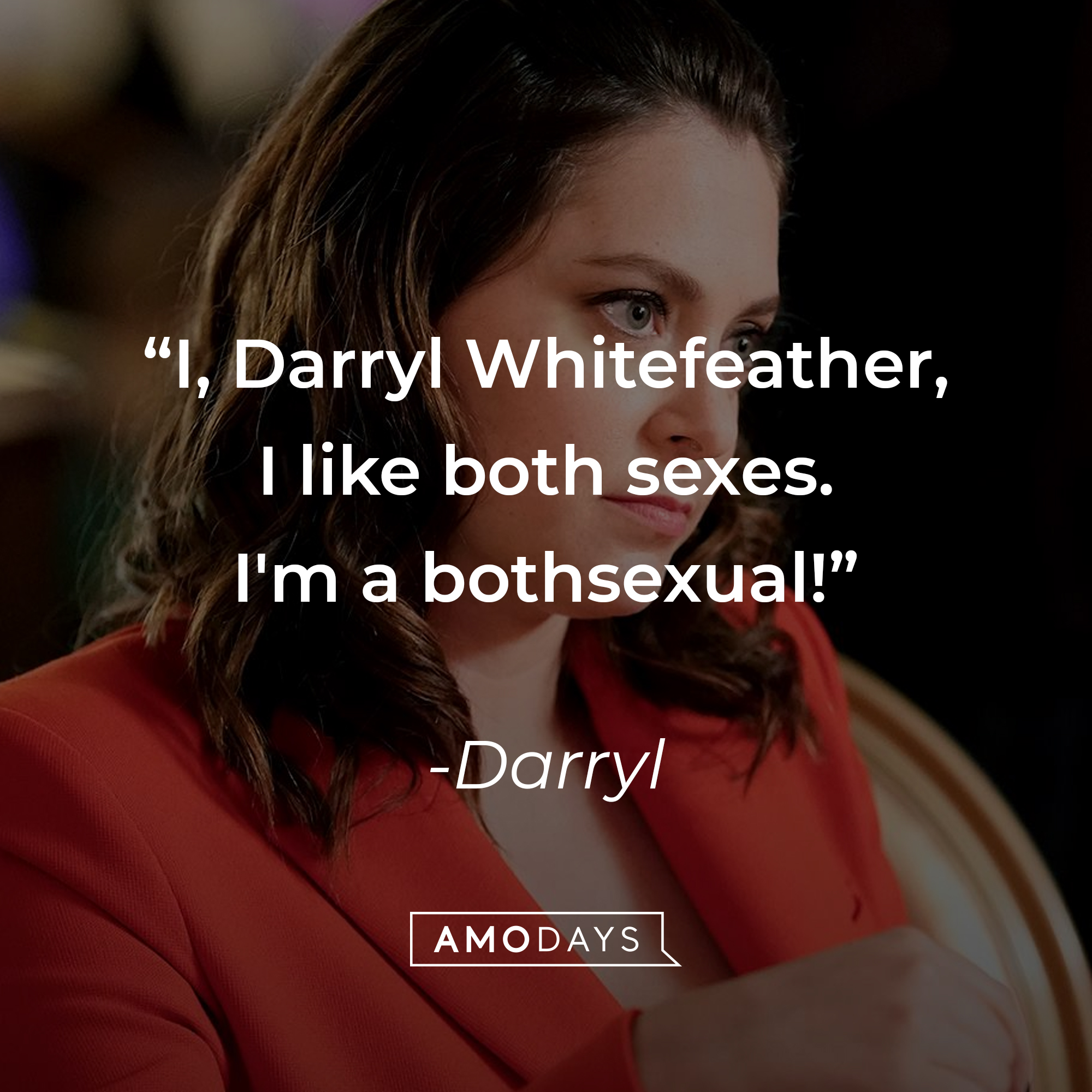 Rebecca, with Darryl’s quote : “I, Darryl Whitefeather, I like both sexes. I'm a bothsexual!” |Source: facebook.com/crazyxgf