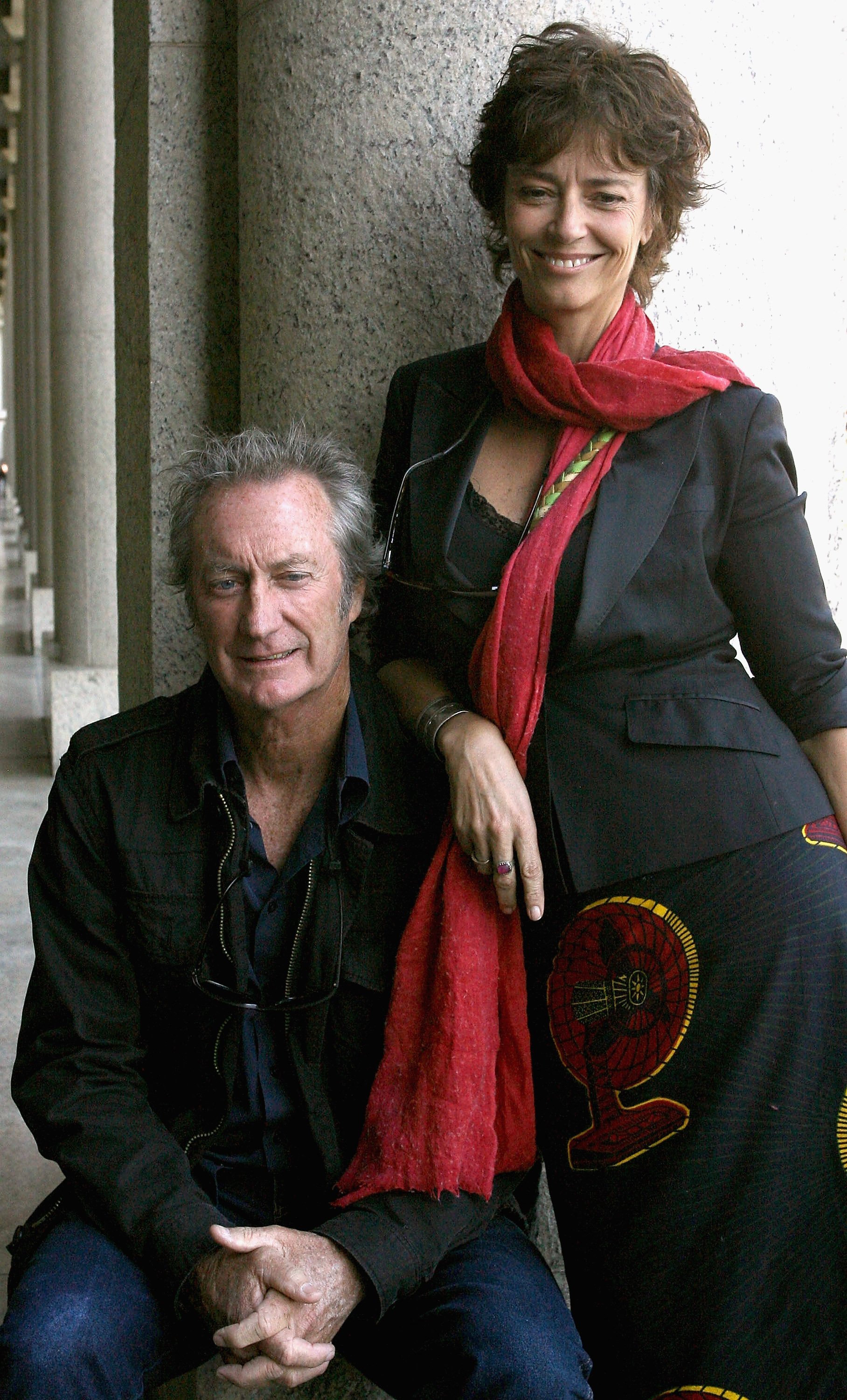 Actor Bryan Brown poses with his wife, director Rachel Ward at the Dendy Opera Quays on May 14, 2009 in Sydney, Australia | Source: Getty Images