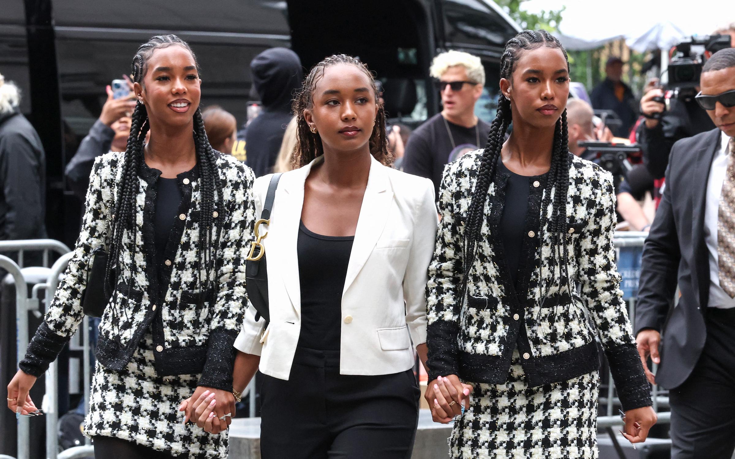 D'Lila, Chance, and Jessie Combs arrive at federal court on June 27, 2025, in New York City. | Source: Getty Images