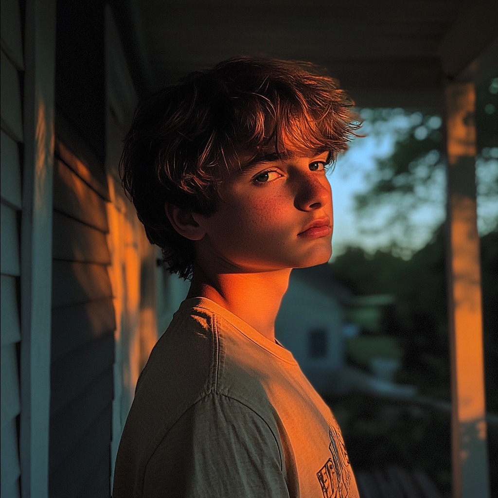 A teenager standing at the doorway | Source: Midjourney