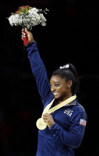 Simone Biles at the artistic gymnastics world championships in Stuttgart, Germany, on Oct. 13, 2019 | Photo: Getty Images