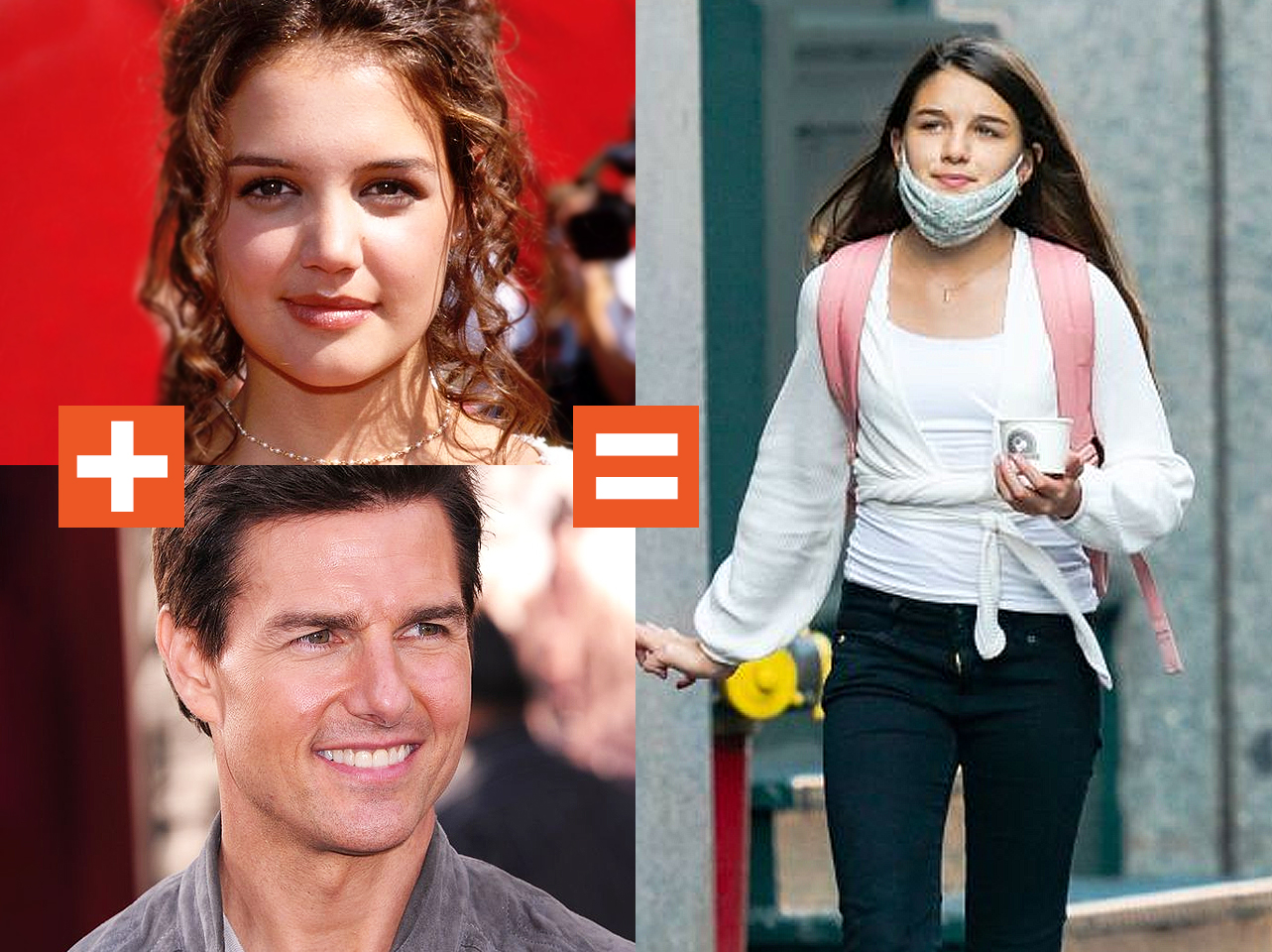 A collage of Katie Holmes, Tom Cruise, and Suri Cruise | Source: Getty Images