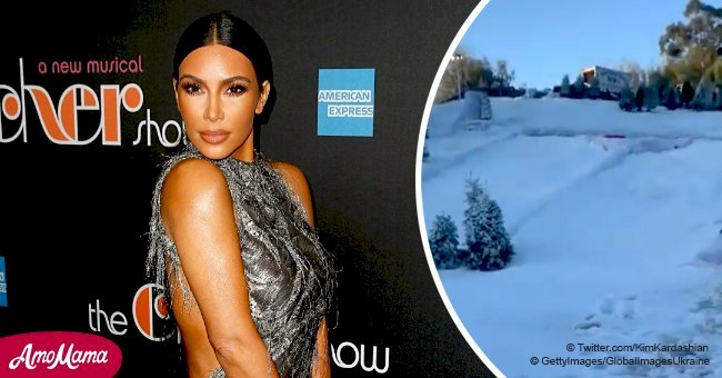 Kim Kardashian covers her California property in faux snow causing a stir among fans