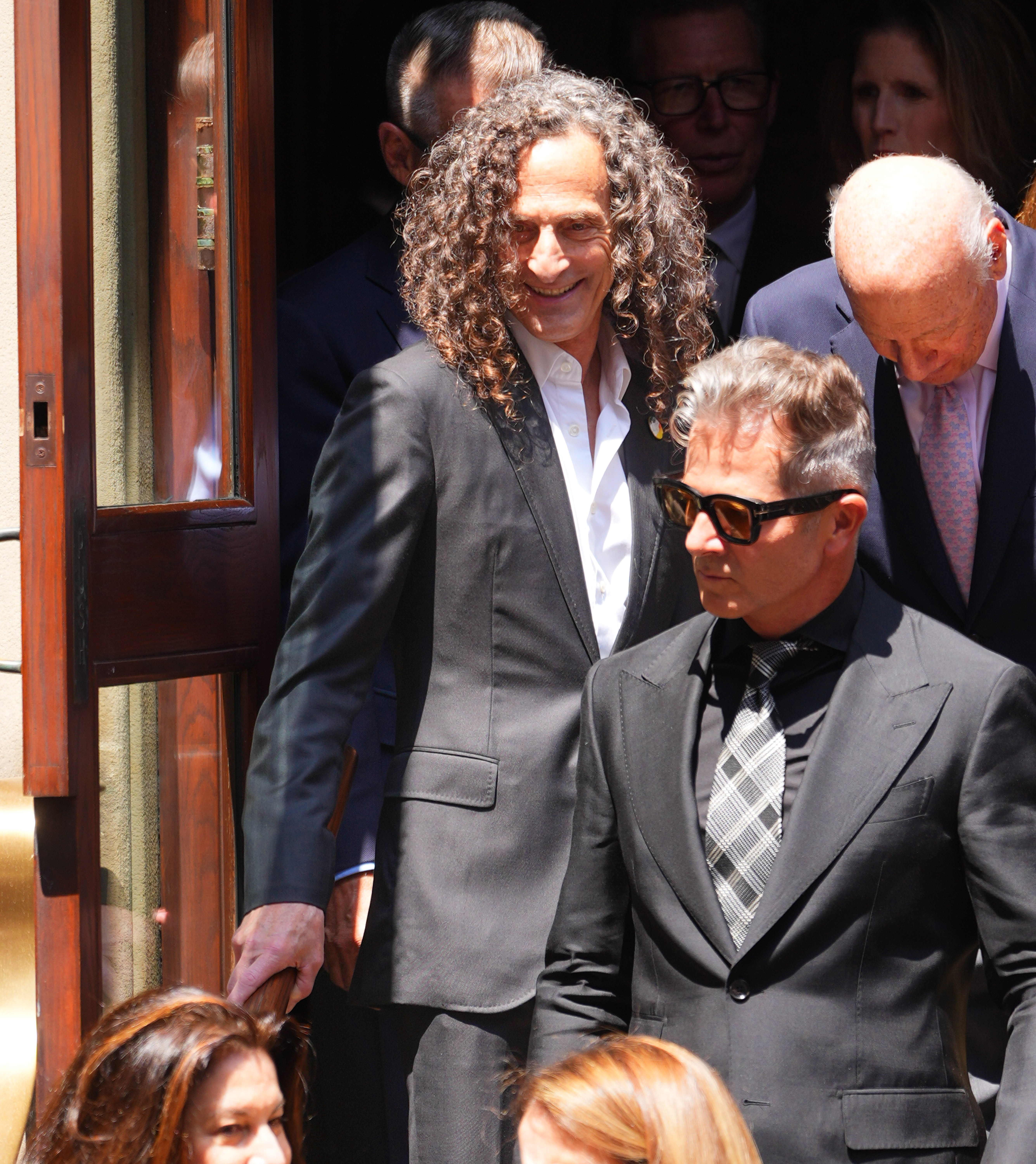 Kenny G was another artist who seemed to be smiling outside of the synagogue. | Source: Getty Images