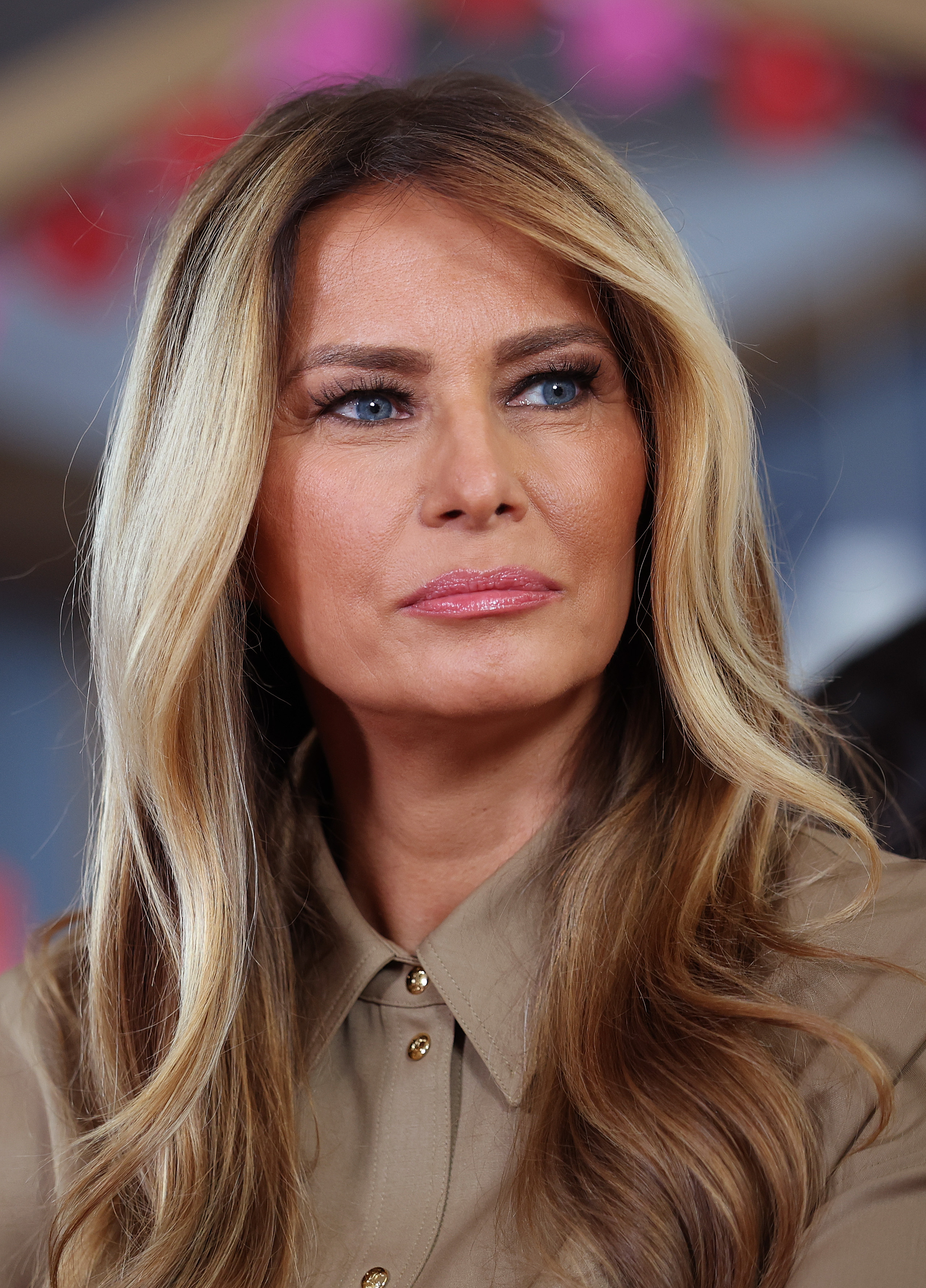 First lady Melania Trump visits with children receiving medical treatment at National Institutes of Health (NIH) on February 11, 2026 in Bethesda, Maryland. | Source: Getty Images