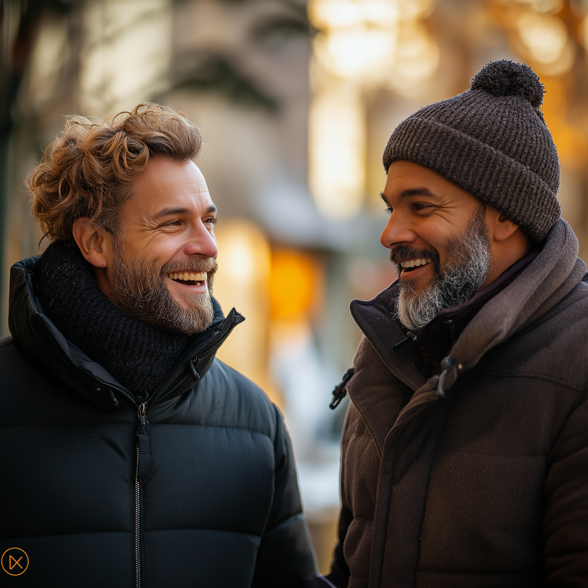 Two men chatting while having a conversation | Source: Midjourney