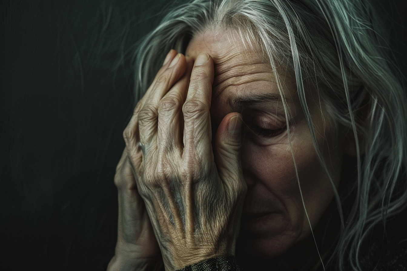 Devastated elderly woman | Source: Midjourney