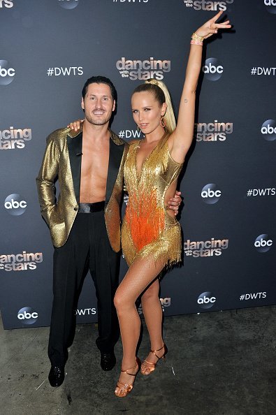 Valentin Chmerkovskiy and Sailor Brinkley-Cook pose for a photo after the "Dancing With The Stars | Photo: Getty Images