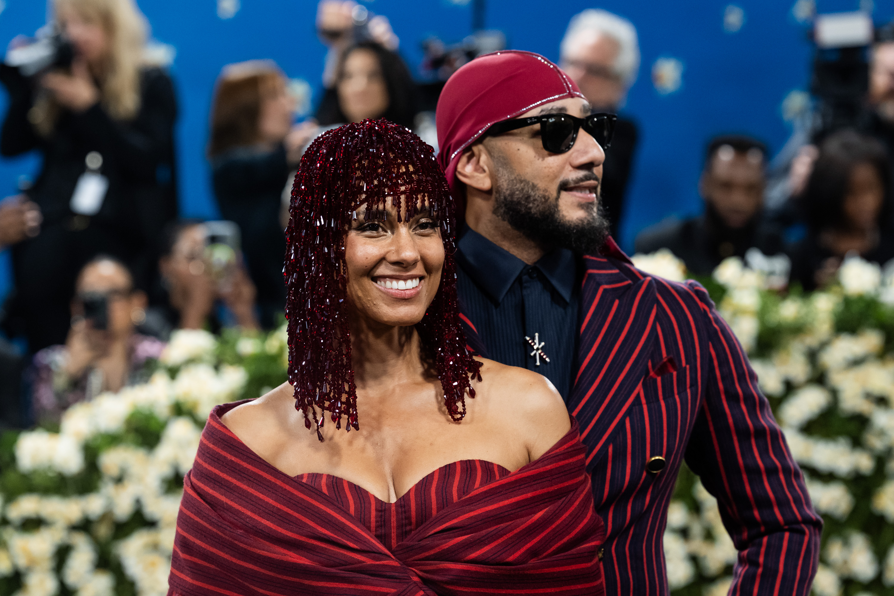 Alicia Keys and Swizz Beatz attend the Met Gala Celebrating "Superfine: Tailoring Black Style" on May 5, 2025, in New York City. | Source: Getty Images