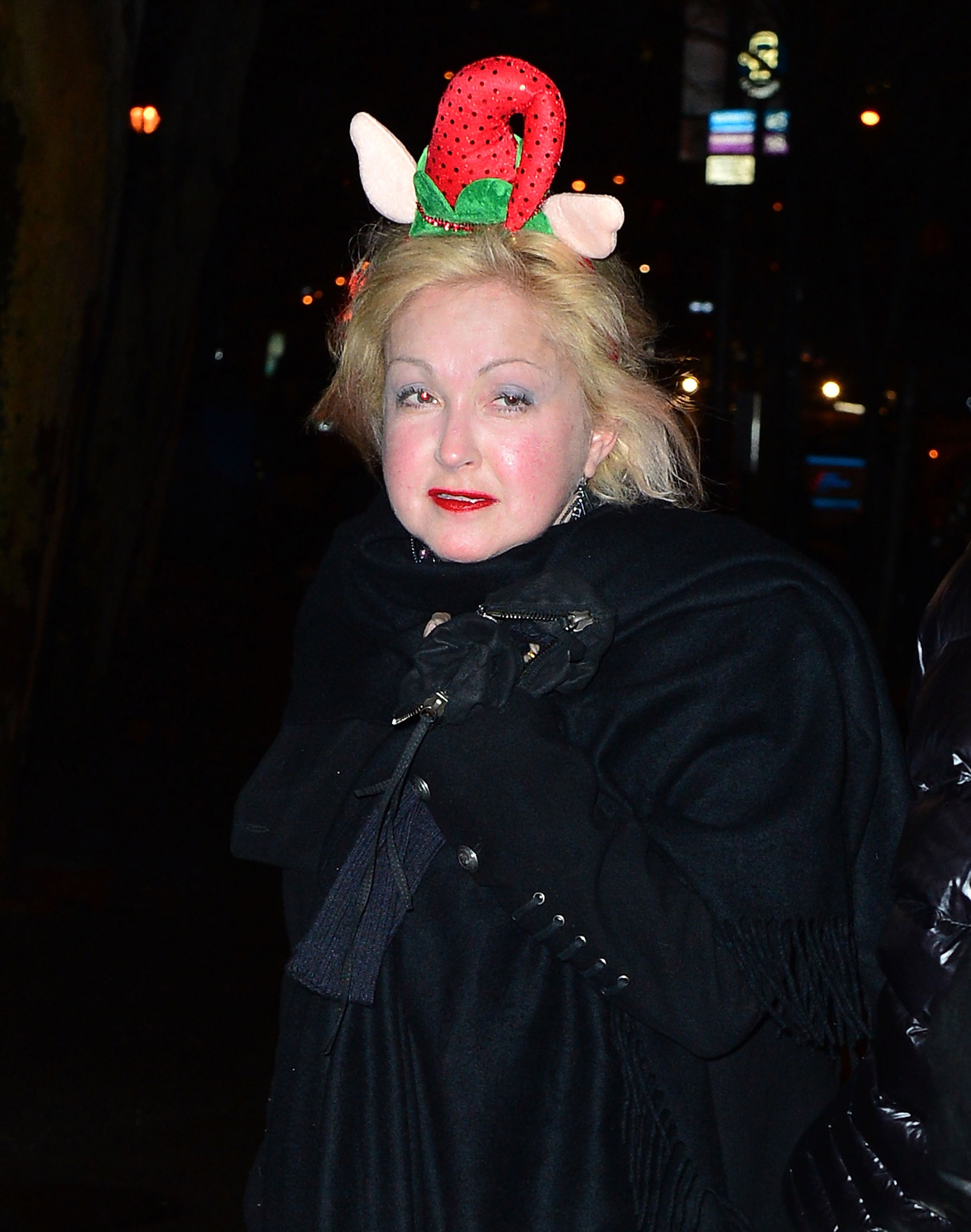 Cyndi Lauper leaves Da Silvano on December 23, 2014, in New York City | Source: Getty Images