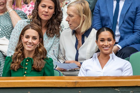 La duchesse de Cambridge, la duchesse de Sussex, dans la loge royale. | Photo : Getty Images