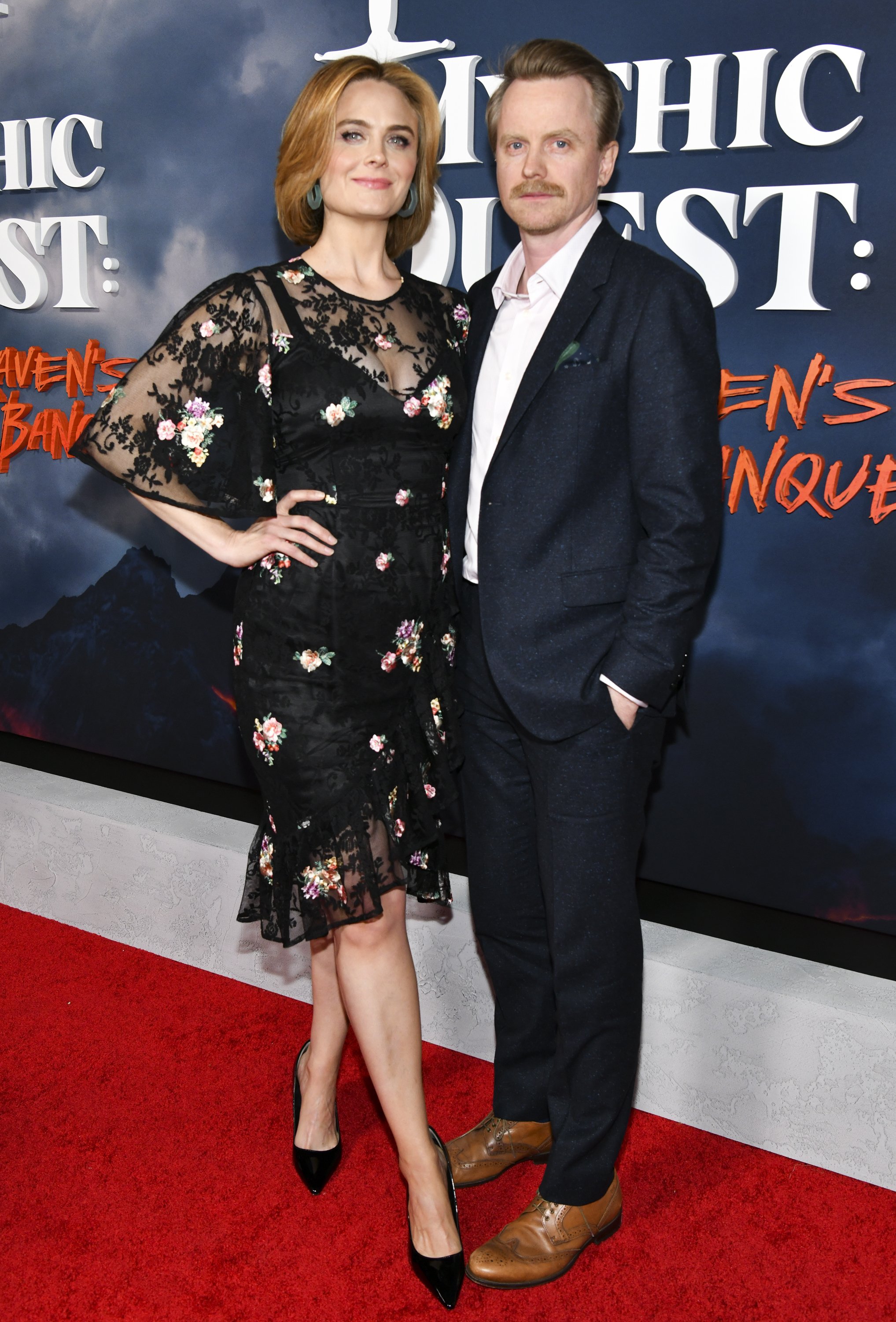 Emily Deschanel and David Hornsby at The Cinerama Dome on January 29, 2020, in Los Angeles, California. | Source: Getty Images