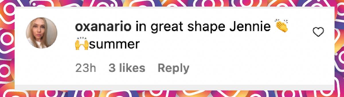 A netizen's comment on Jennie Garth, dated June 5, 2025 | Source: Instagram/jenniegarth