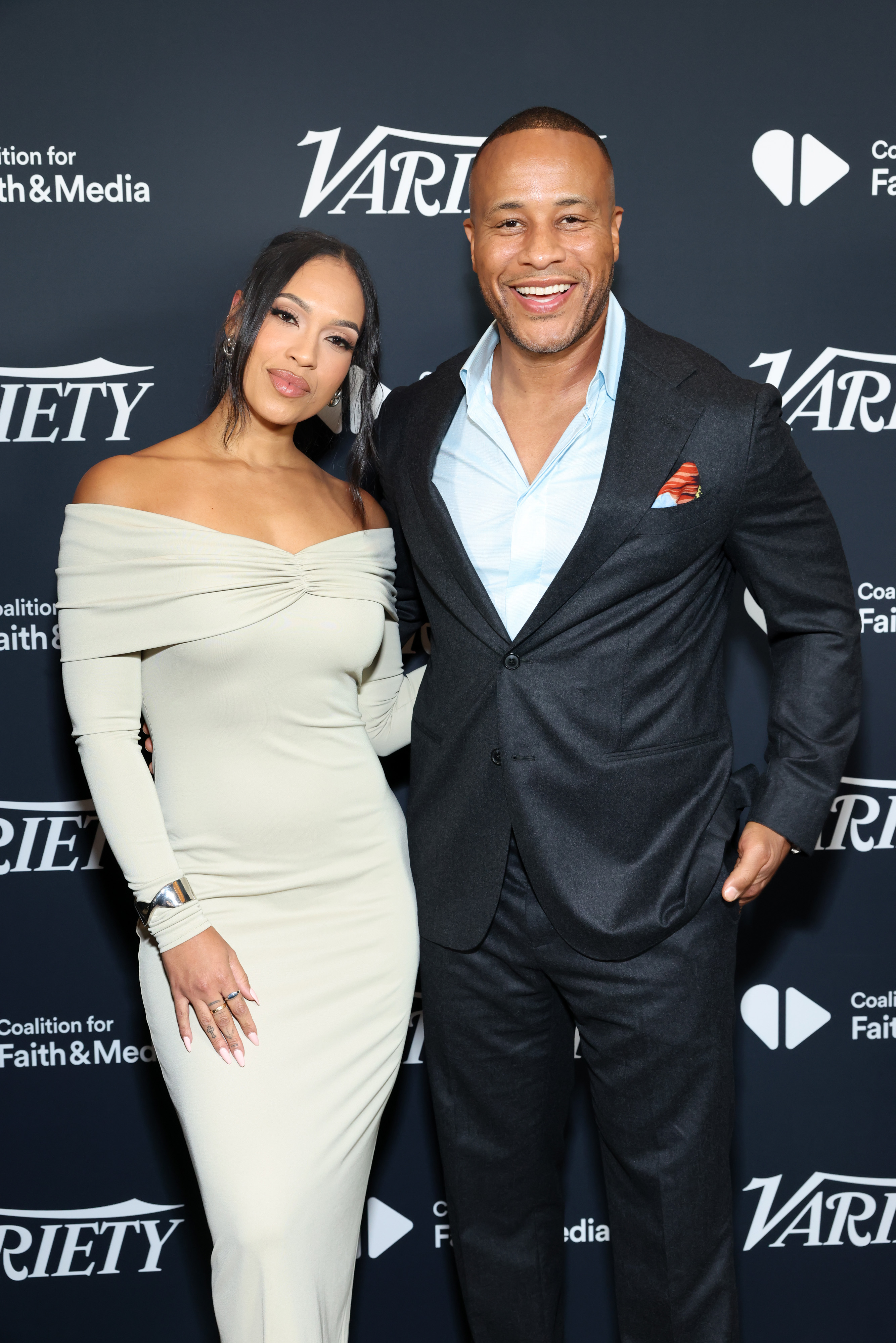 Maria Castillo and DeVon Franklin attend the Variety Faith and Spirituality in Entertainment Honors in Los Angeles on December 4, 2024 | Source: Getty Images