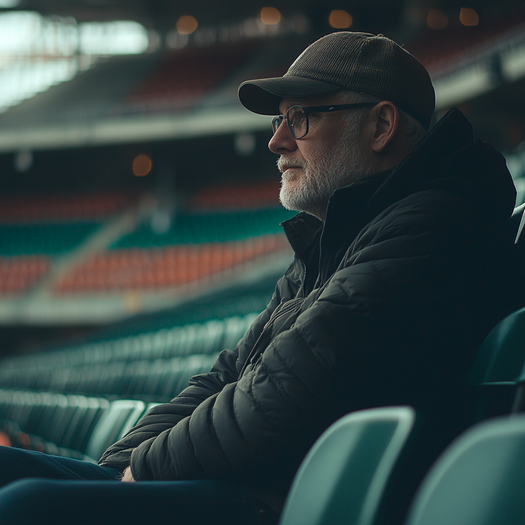 A man on a stadium | Source: Midjourney