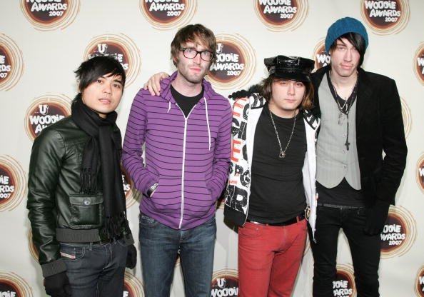 Blake Healy, Anthony Improgo, Mason Musso, Trace Cyrus of the band Metro Station attend the 2007 mtvU Woodie Awards at Roseland Ballroom November 8, 2007, in New York City. | Source: Getty Images.