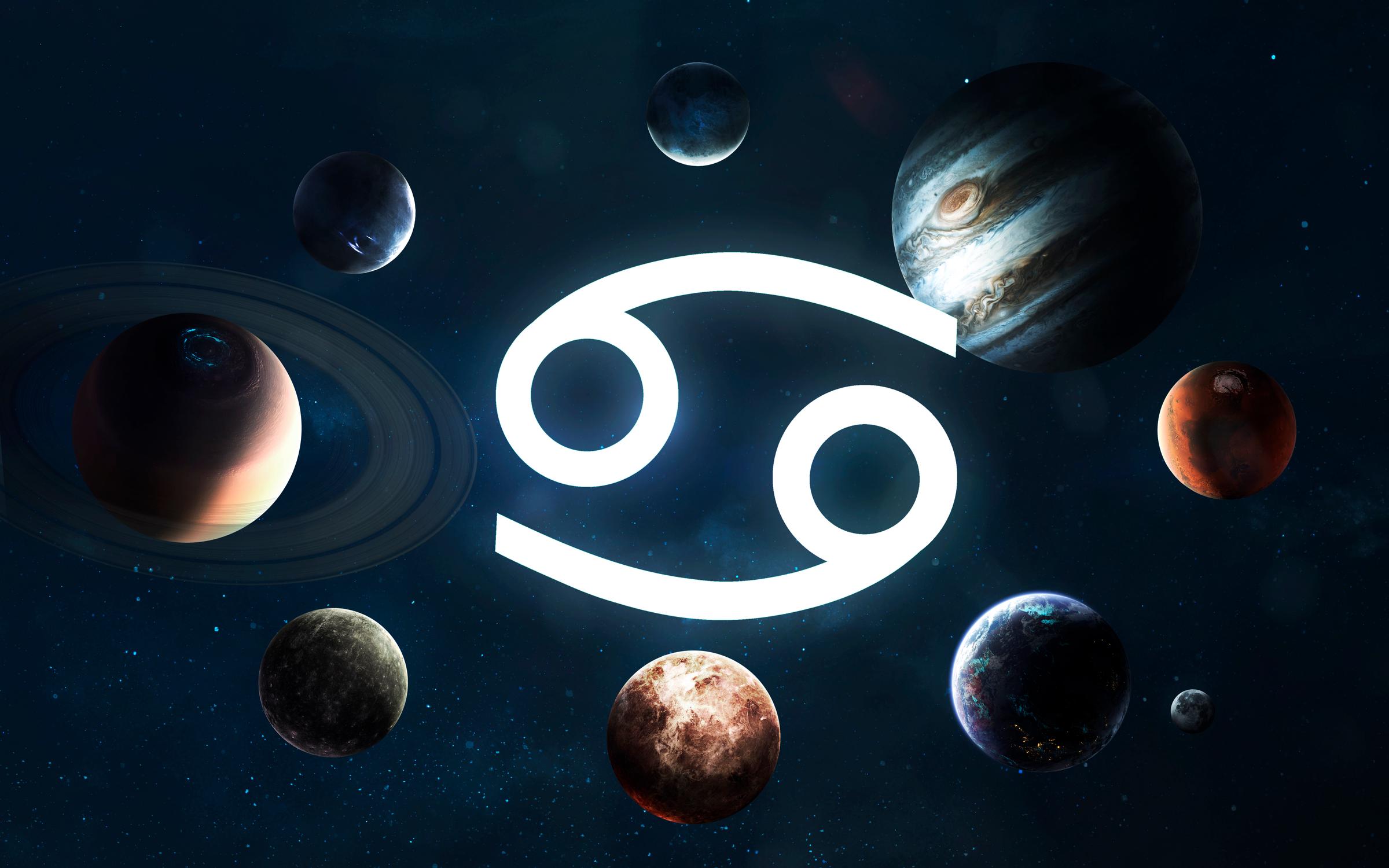 Cancer zodiac sign in the middle of the solar system | Source: Shutterstock