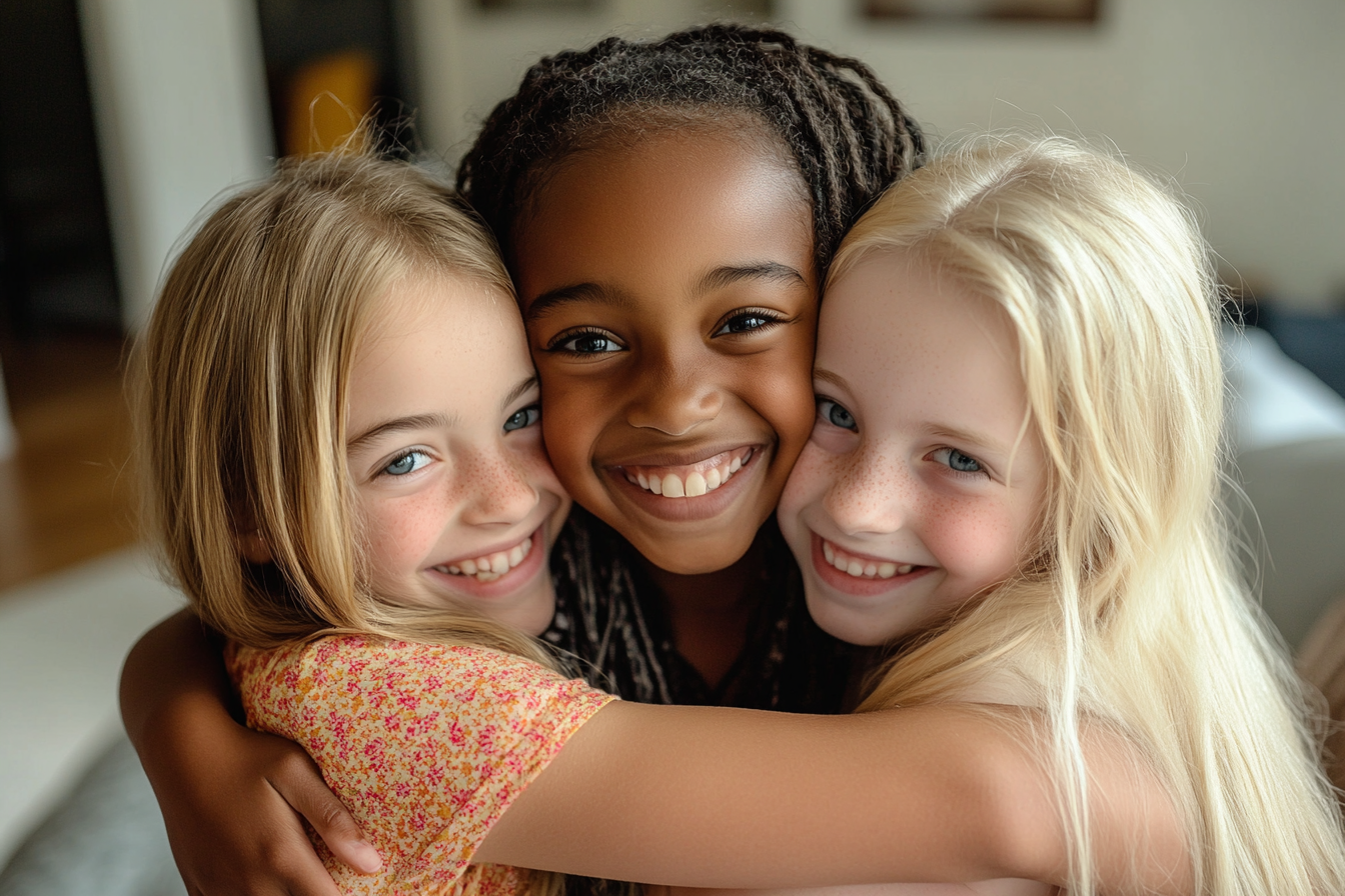 Three sisters hugging | Source: Midjourney