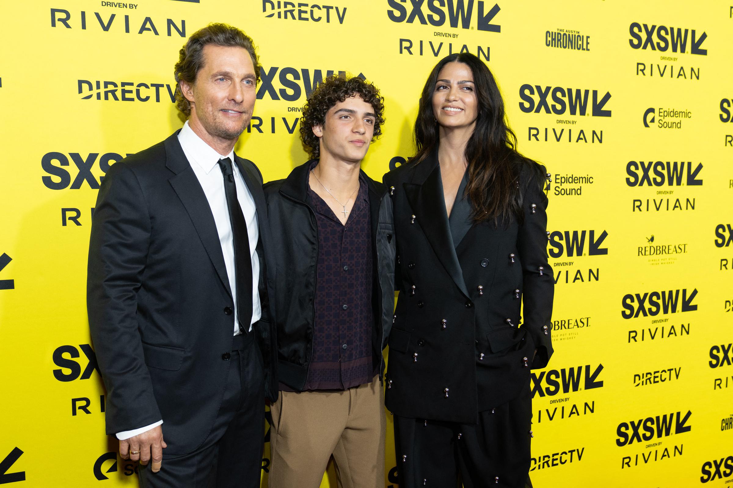 Matthew with his wife Camila Alves, and their son Levi Alves McConaughey are seen at "The Rivals of Amziah King" world premiere during the 2025 SXSW Conference and Festival at Paramount Theatre in Austin, Texas, March 10, 2025 | Source: Getty Images