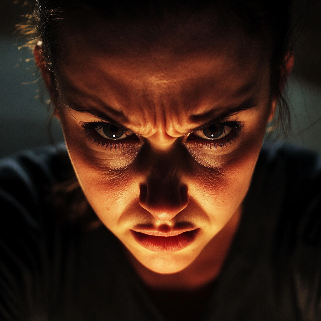 A close up of an angry woman | Source: Midjourney