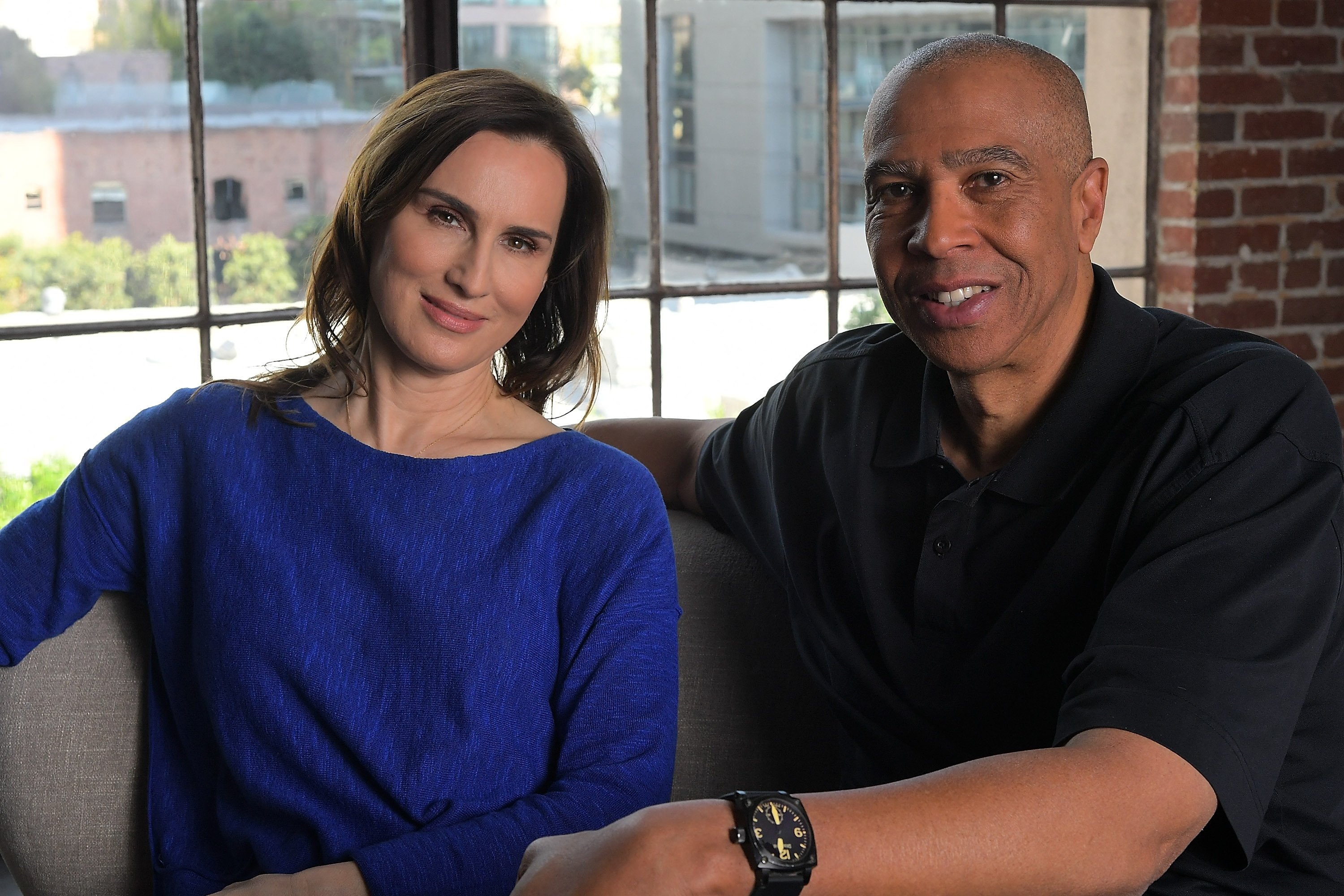 Julie Thompson and Mychal Thompson at the "Solid Foundation" video shoot in 2017 in Los Angeles, California. | Source: Getty Images