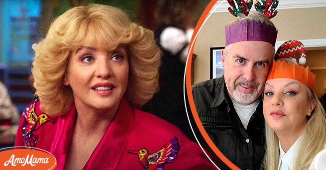 Wendi McLendon-Covey as Beverly in "The Goldbergs," 2021 [Left] McLendon-Covey and her husband Greg Covey celebrating Christmas, 2021 [Right]. Photo: YouTube/Sony Pictures Television & Instagram/wendimclendoncovey